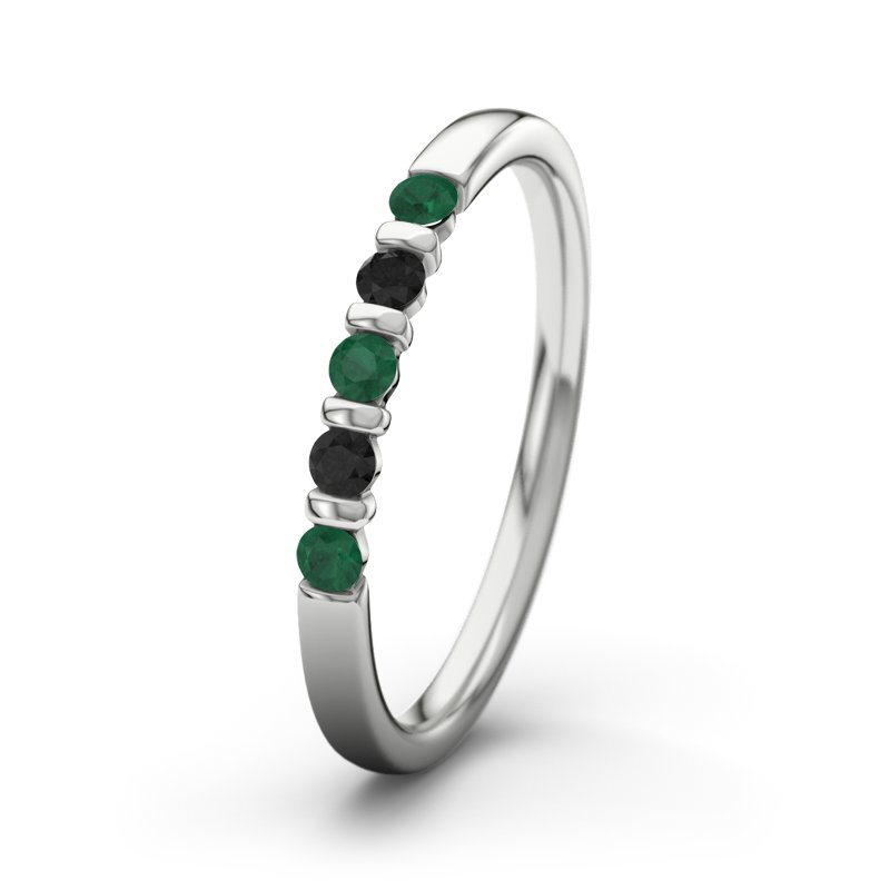 Smaragd Platinumring Millie, Platinum 950, von vorn