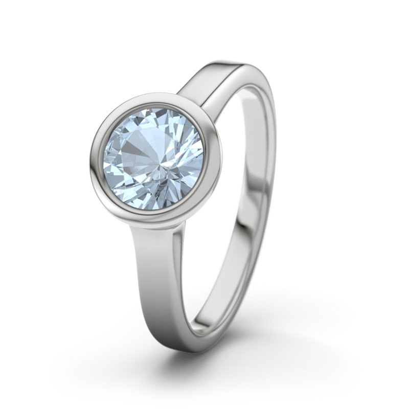 Blauer Topas Sterlingsilberring Minnesota, Sterlingsilber 925, von vorn