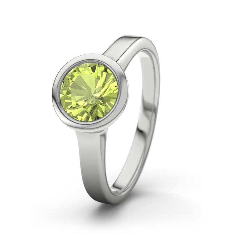 Peridot Sterlingsilberring Minnesota, Sterlingsilber 925, von vorn