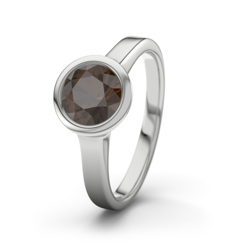 Rauchquarz Sterlingsilberring Minnesota, Sterlingsilber 925, von vorn