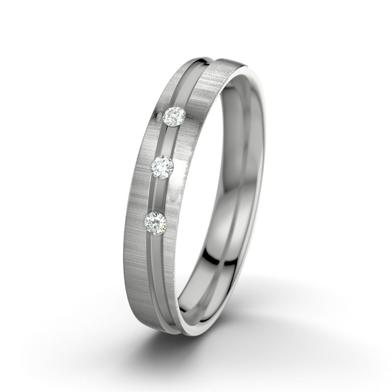 Diamantring Mr Darcy M4, Palladium 950 quermatt, von vorn