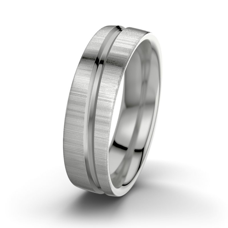 Kein Stein Palladium quermattring Mr Darcy M6, Palladium 950 quermatt, von vorn