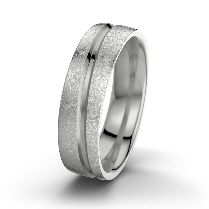 Kein Stein Platinum eismattring Mr Darcy M6, Platinum 600 eismatt, von vorn
