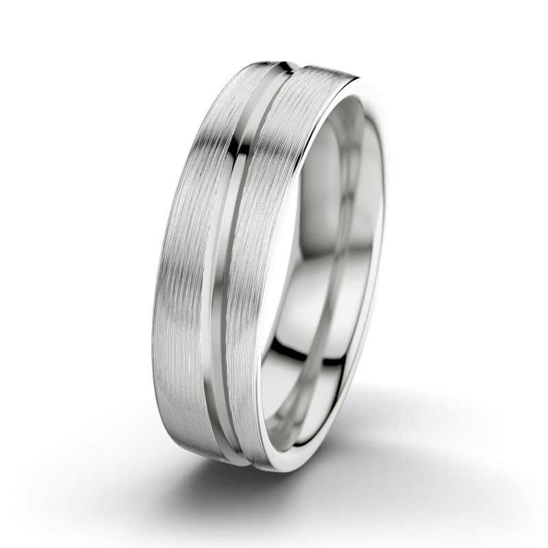 Kein Stein Sterlingsilber längsmattring Mr Darcy M6, Sterlingsilber 925 längsmatt, von vorn