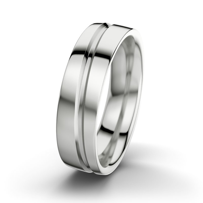 Kein Stein Sterlingsilber poliertring Mr Darcy M6, Sterlingsilber 925 poliert, von vorn