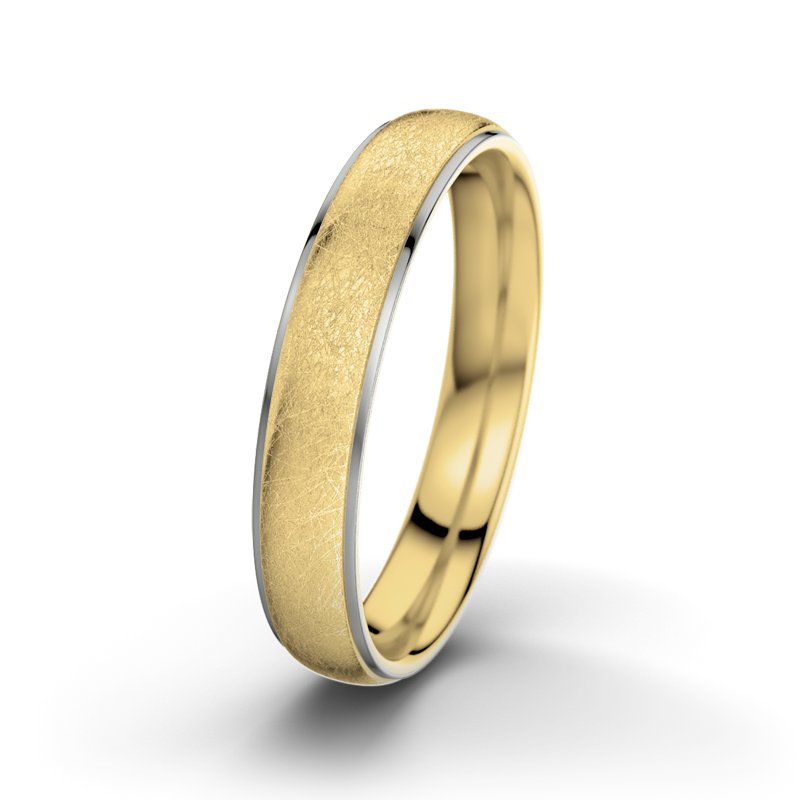 Kein Stein Gelbgold eismattring Napoleon M4, Gelbgold 375 eismatt, von vorn