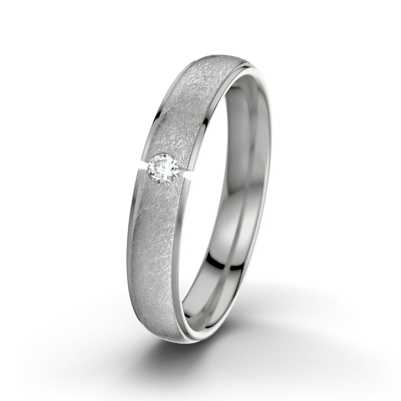 Diamantring Napoleon M4, Platinum 600 eismatt, von vorn