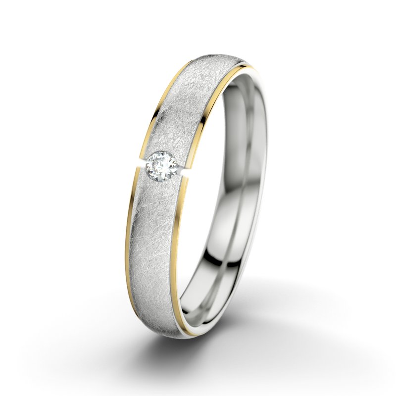 Diamantring Napoleon M4, Sterlingsilber 925 eismatt, von vorn