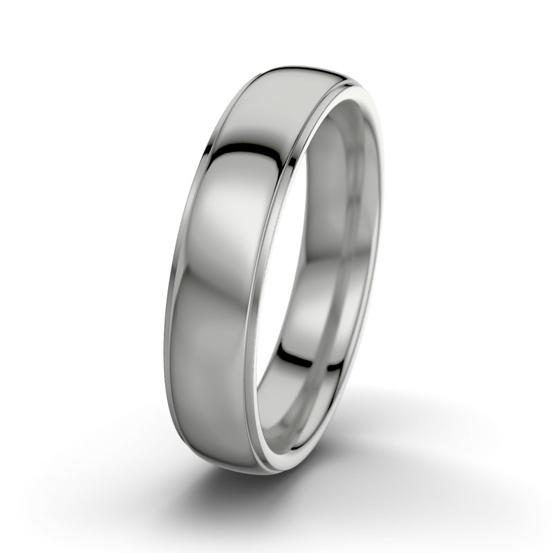 Kein Stein Platinum poliertring Napoleon M5, Platinum 950 poliert, von vorn