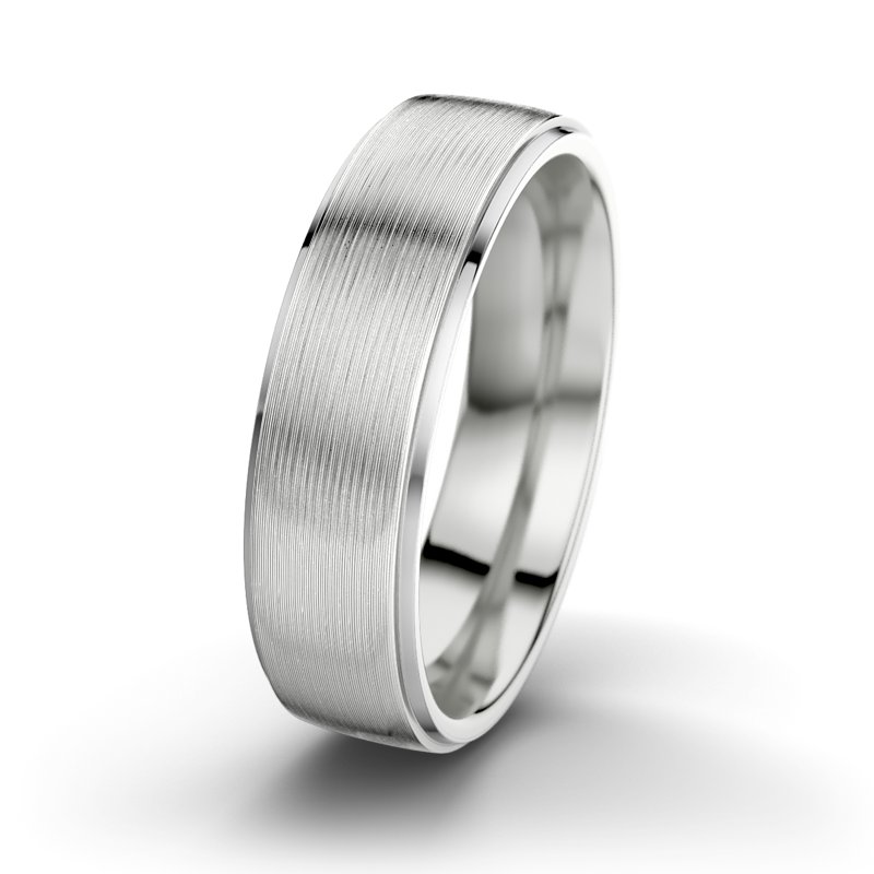 Kein Stein Sterlingsilber längsmattring Napoleon M6, Sterlingsilber 925 längsmatt, von vorn