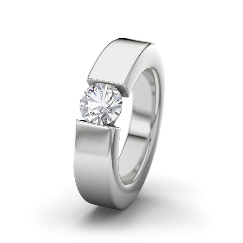 Zirkonia Sterlingsilberring Nebraska, Sterlingsilber 925, von vorn