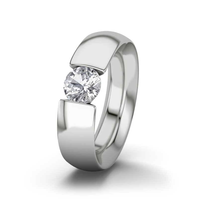 Zirkonia Sterlingsilberring New Jersey, Sterlingsilber 925, von vorn