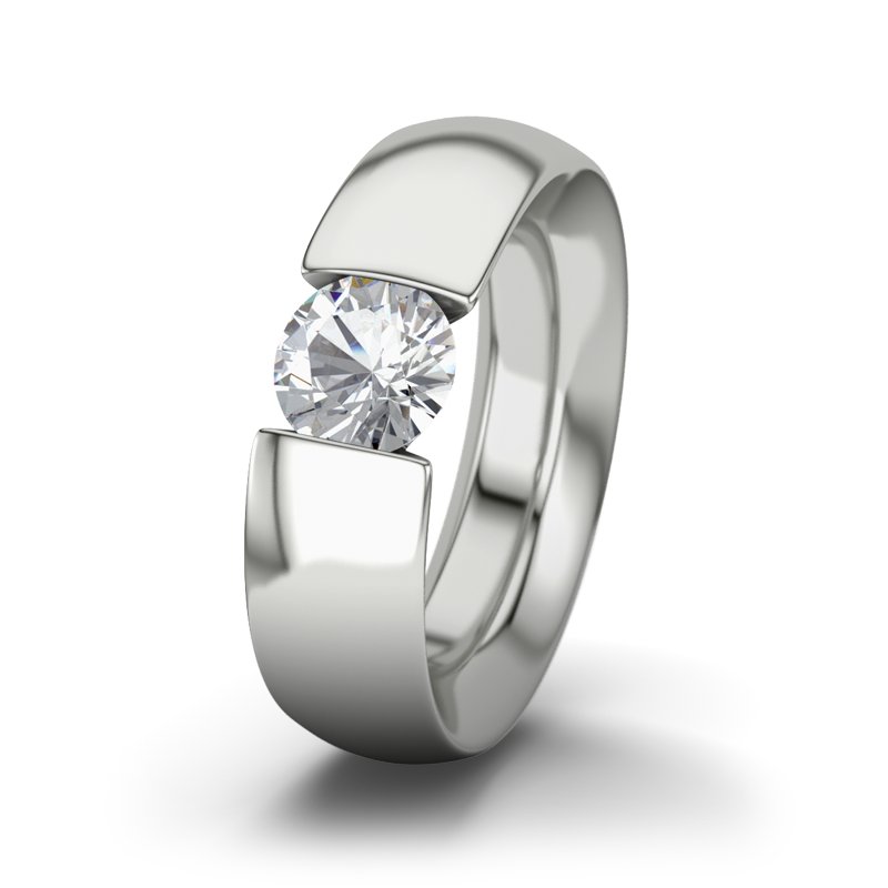 Zirkonia Platinumring New Mexico, Platinum 950, von vorn