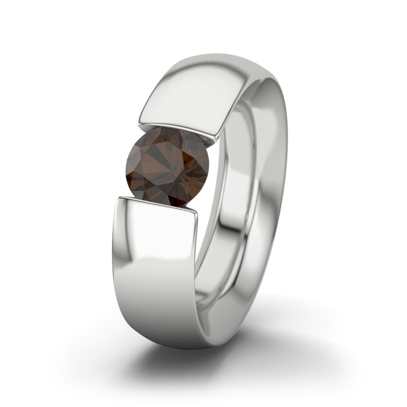 Rauchquarz Sterlingsilberring New Mexico, Sterlingsilber 925, von vorn