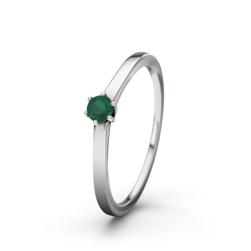 Smaragd Platinumring Nogoya, Platinum 950, von vorn