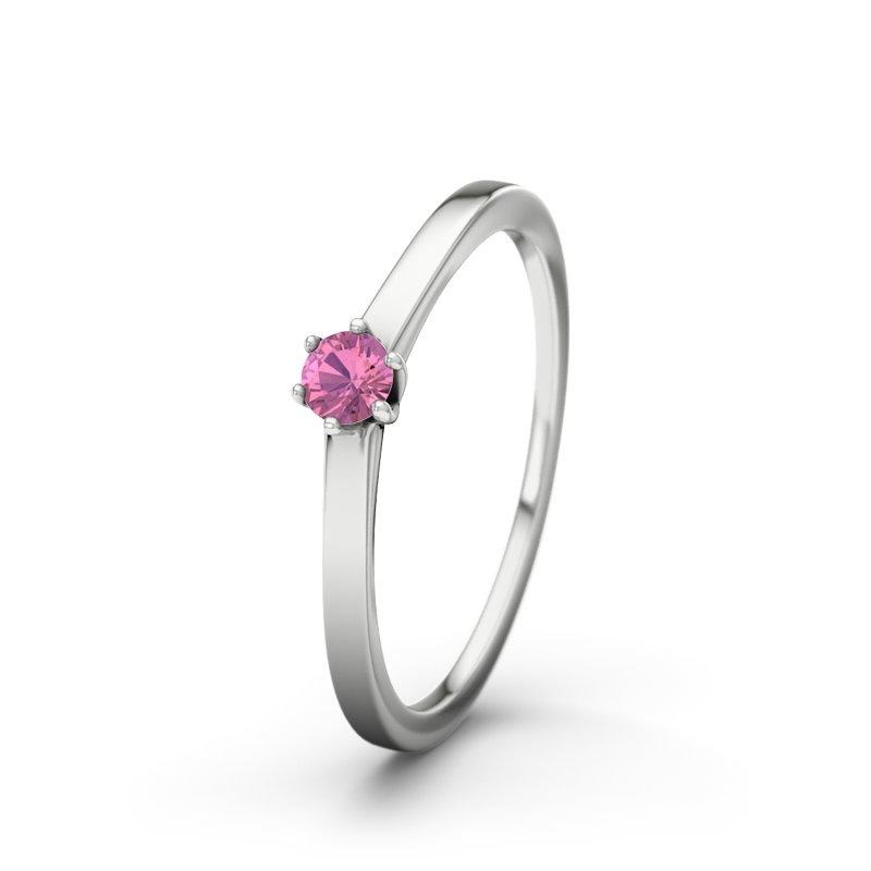 Pinker Turmalin Sterlingsilberring Nogoya, Sterlingsilber 925, von vorn