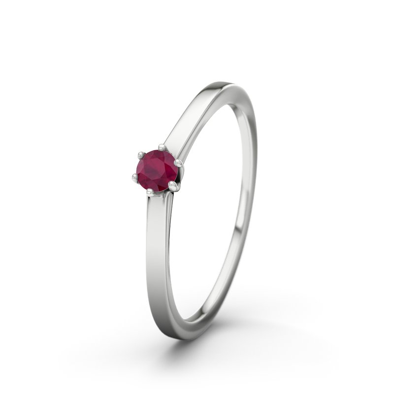 Rubin Sterlingsilberring Nogoya, Sterlingsilber 925, von vorn