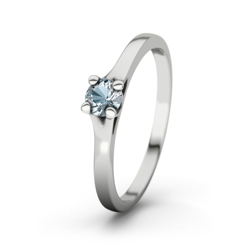 Aquamarin Sterlingsilberring Notting Hill, Sterlingsilber 925, von vorn