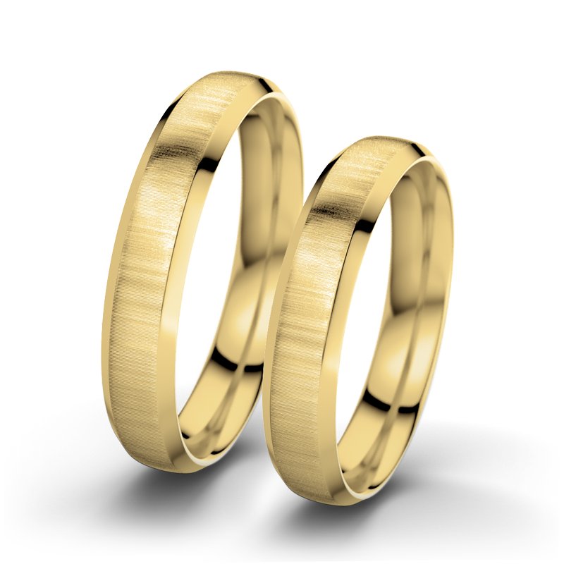 Kein Stein Gelbgold quermattring Ophelia F4, Gelbgold 375 quermatt, von vorn