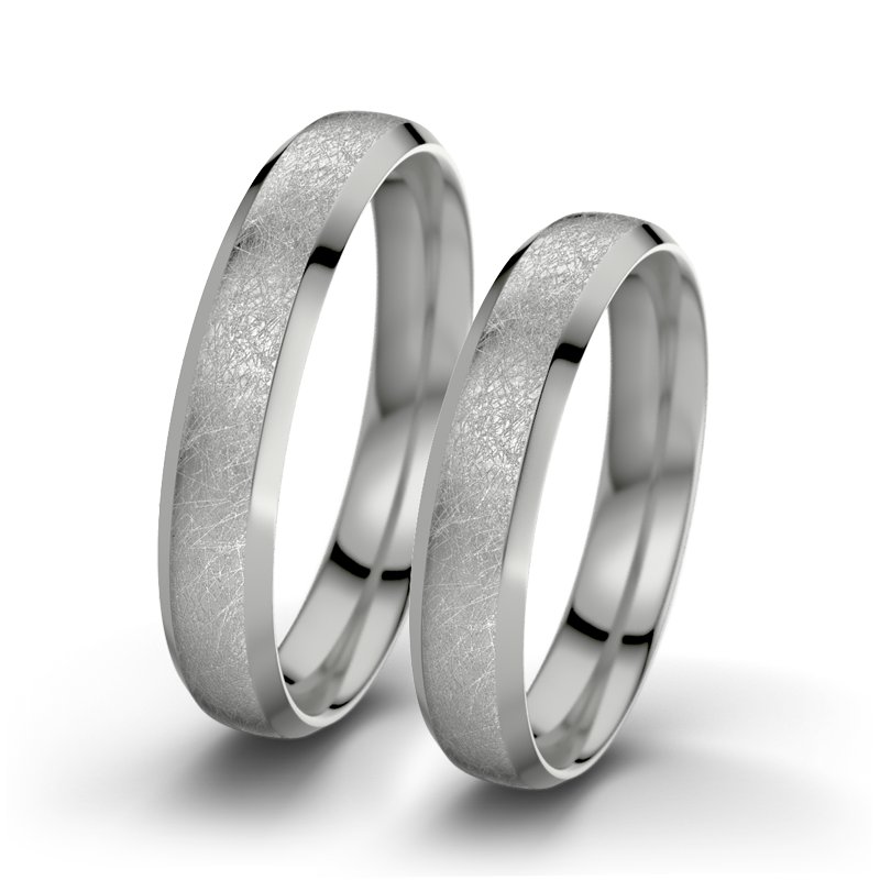 Kein Stein Palladium eismattring Ophelia F4, Palladium 585 eismatt, von vorn
