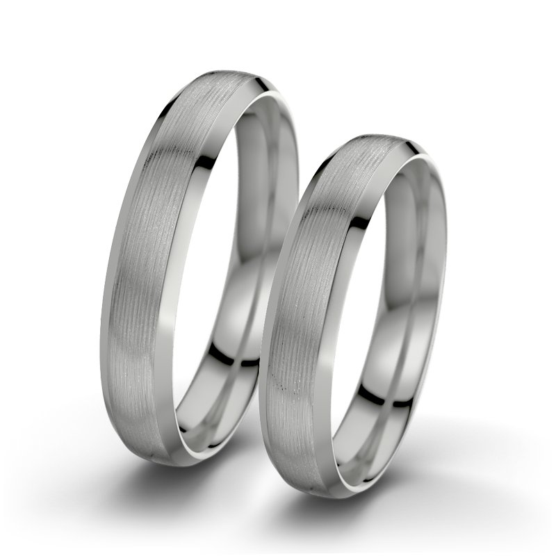 Kein Stein Platinum längsmattring Ophelia F4, Platinum 950 längsmatt, von vorn