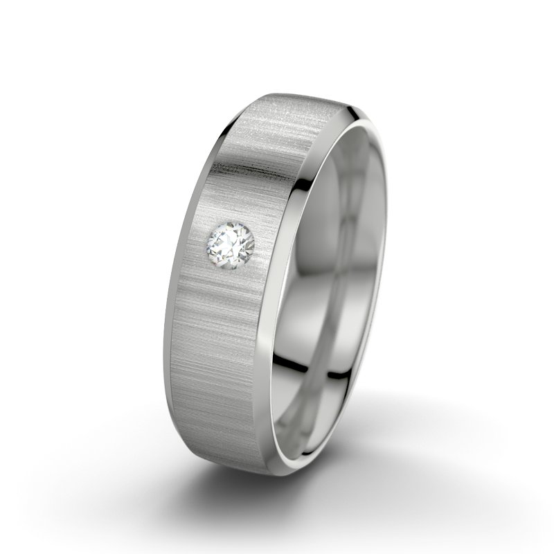 Diamantring Ophelia F6, Palladium 950 quermatt, von vorn