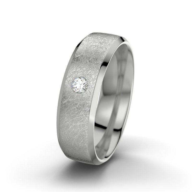Diamantring Ophelia F6, Platinum 600 eismatt, von vorn