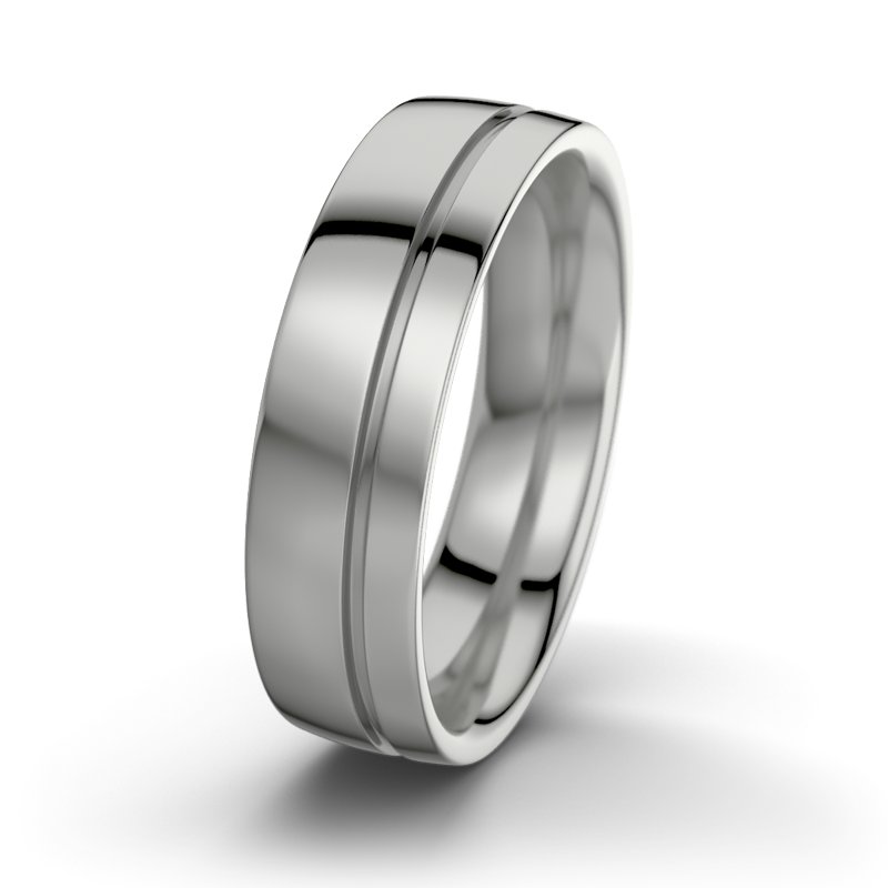 Kein Stein Palladium poliertring Orpheus M6, Palladium 950 poliert, von vorn