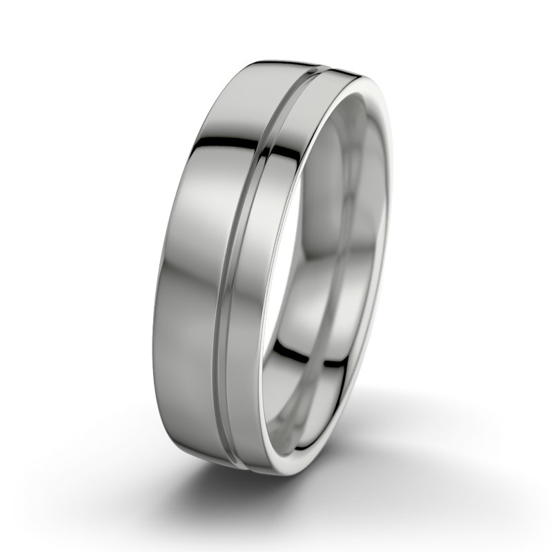 Kein Stein Platinum poliertring Orpheus M6, Platinum 950 poliert, von vorn