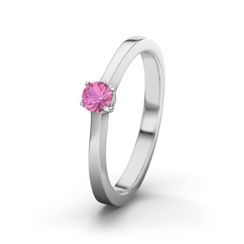 Pinker Turmalin Sterlingsilberring Ottawa, Sterlingsilber 925, von vorn