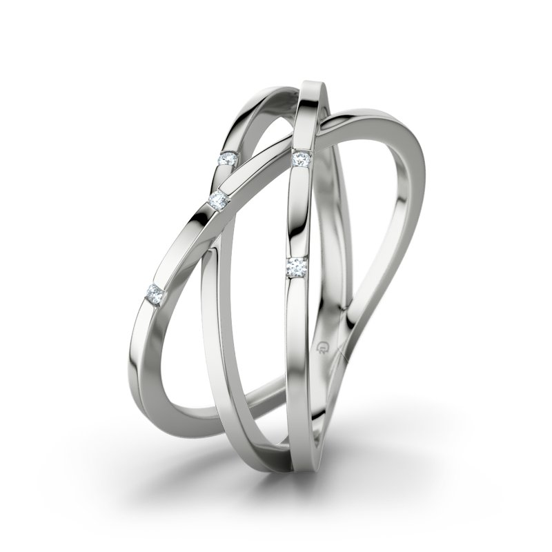 Diamantring Patras, Sterlingsilber 925, von vorn