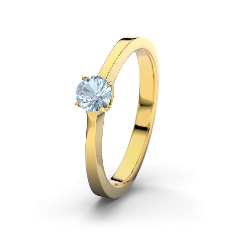 Blauer Topas Gelbgoldring Riad, Gelbgold 585, von vorn