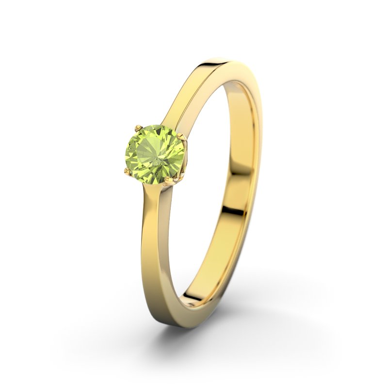 Peridot Gelbgoldring Riad, Gelbgold 585, von vorn