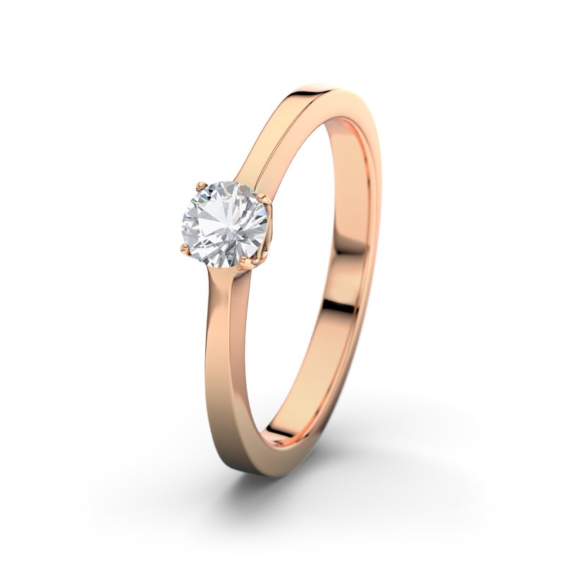 Zirkonia Rotgoldring Riad, Rotgold 585, von vorn