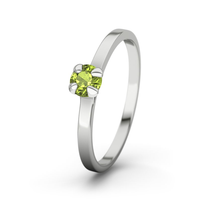 Peridot Sterlingsilberring Rockefeller, Sterlingsilber 925, von vorn