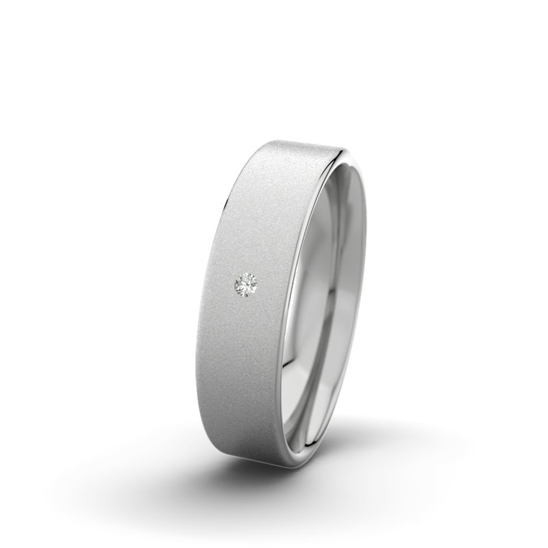 Kein Stein Platinum Sandmattfeinring Rose F5 P1, Platinum 600 Sandmattfein, von vorn