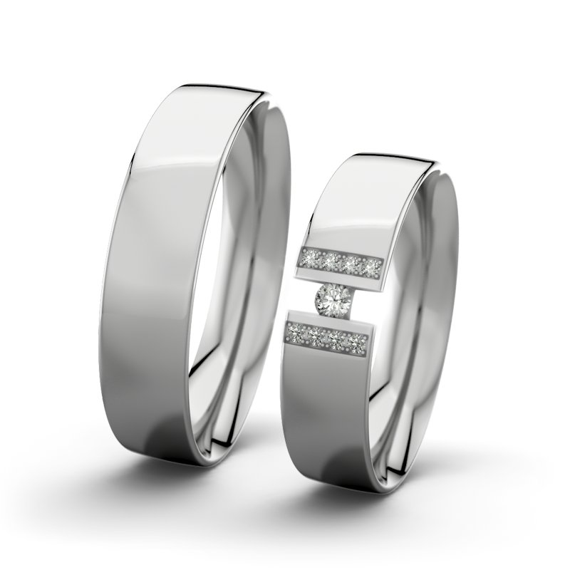 Diamantring Rose F5 P2, Platinum 950 poliert, von vorn