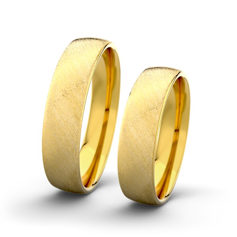 Kein Stein Gelbgold Schrägmattring Rose F5 P3, Gelbgold 375 Schrägmatt, von vorn