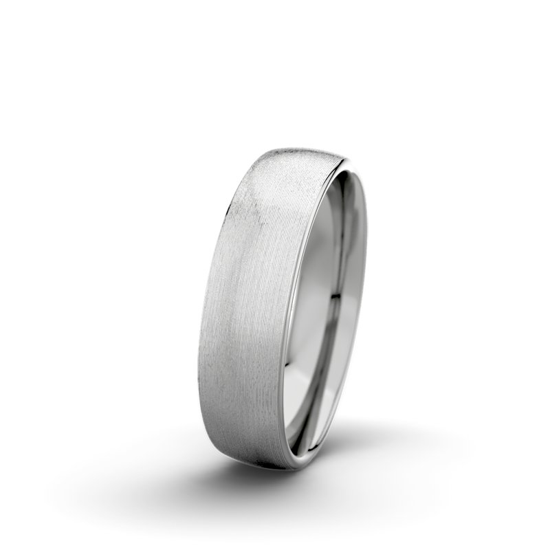 Kein Stein Platinum längsmattring Rose F5 P3, Platinum 950 längsmatt, von vorn