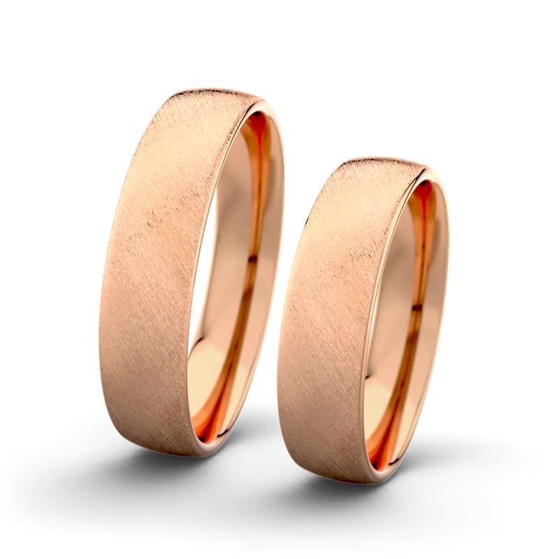 Kein Stein Rotgold Schrägmattring Rose F5 P3, Rotgold 750 Schrägmatt, von vorn