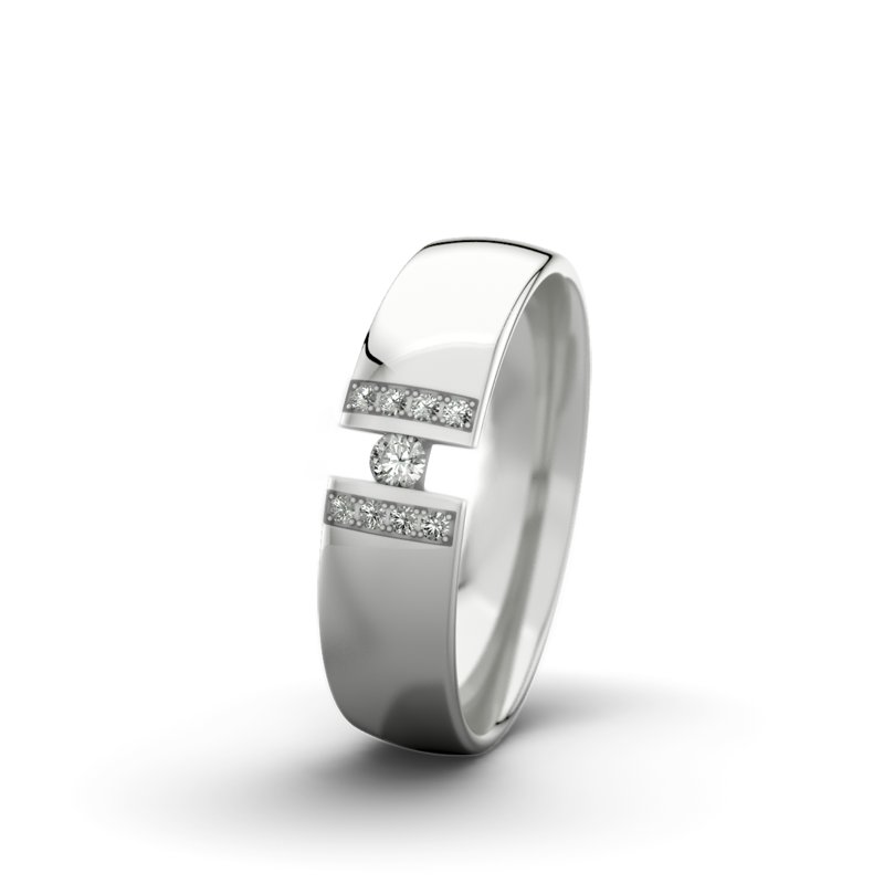 Diamantring Rose F5 P3, Sterlingsilber 925 poliert, von vorn