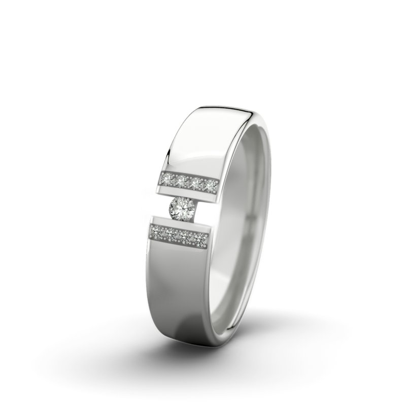 Diamantring Rose F5 P4, Sterlingsilber 925 poliert, von vorn