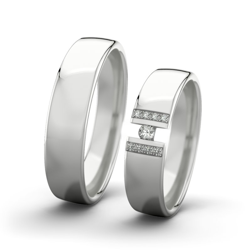 Diamantring Rose F5 P4, Sterlingsilber 925 poliert, von vorn