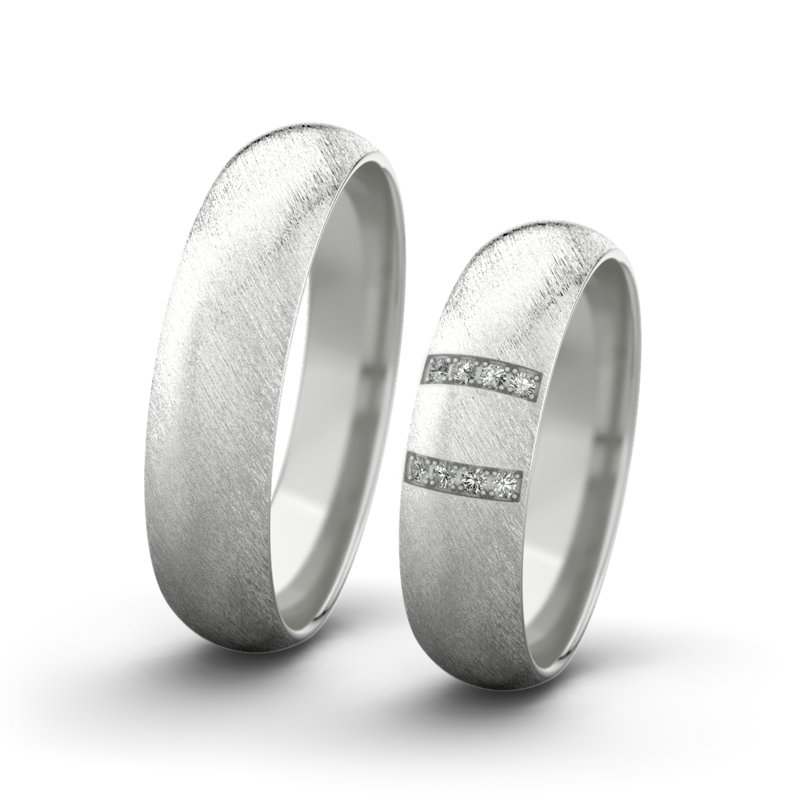 Kein Stein Sterlingsilber Schrägmattring Rose F5 P5, Sterlingsilber 925 Schrägmatt, von vorn