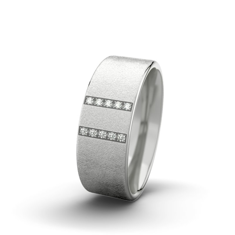 Kein Stein Sterlingsilber eismattring Rose F7 P1, Sterlingsilber 925 eismatt, von vorn