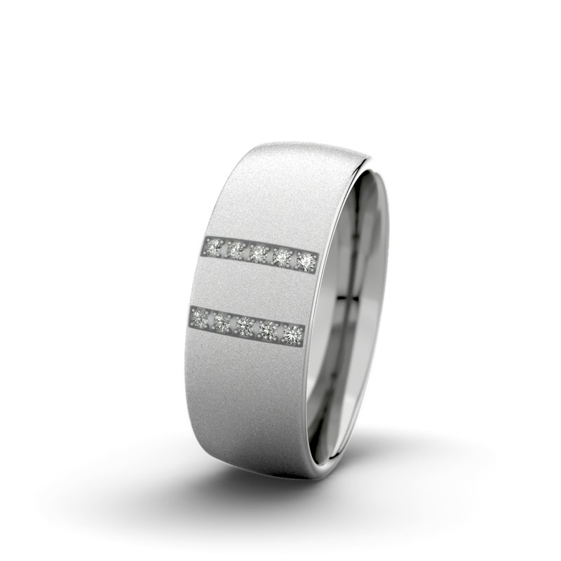 Kein Stein Palladium Sandmattfeinring Rose F7 P3, Palladium 585 Sandmattfein, von vorn
