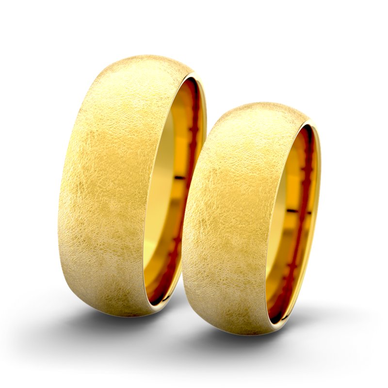 Kein Stein Gelbgold eismattring Rose F7 P5, Gelbgold 375 eismatt, von vorn