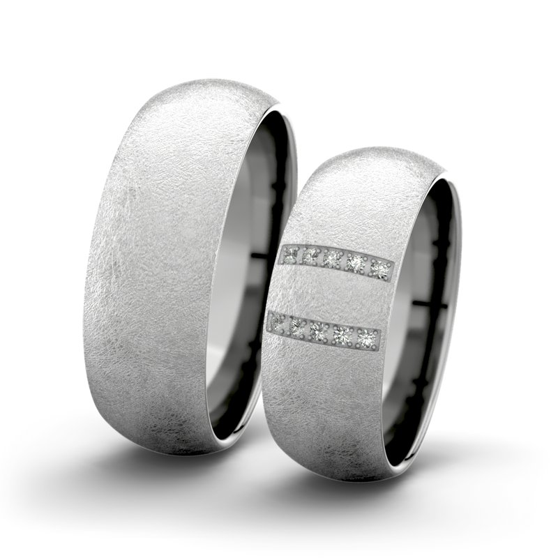 Kein Stein Palladium eismattring Rose F7 P5, Palladium 585 eismatt, von vorn