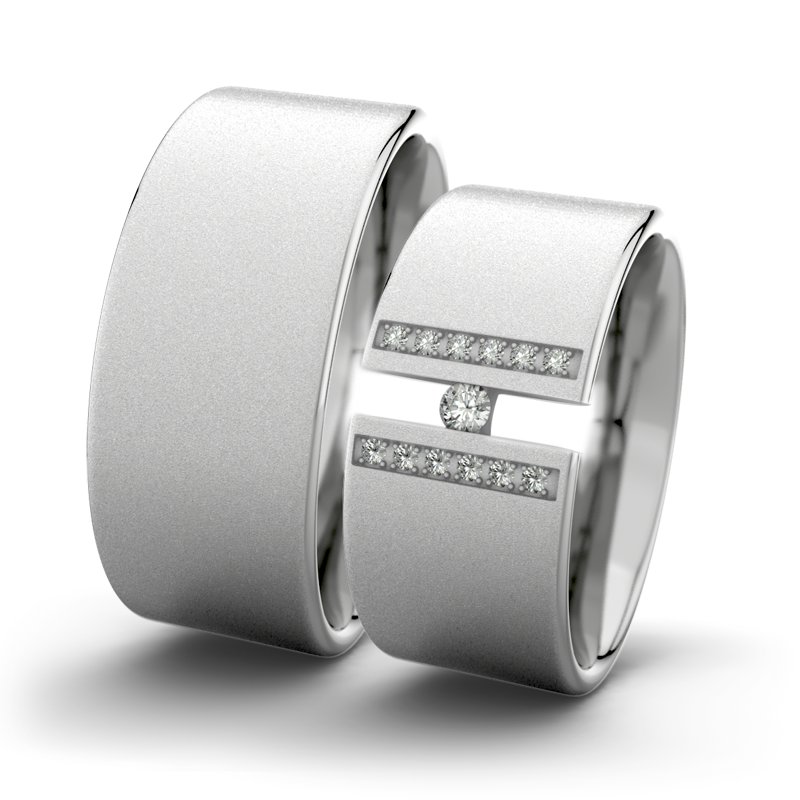 Diamantring Rose F9 P1, Palladium 585 Sandmattfein, von vorn