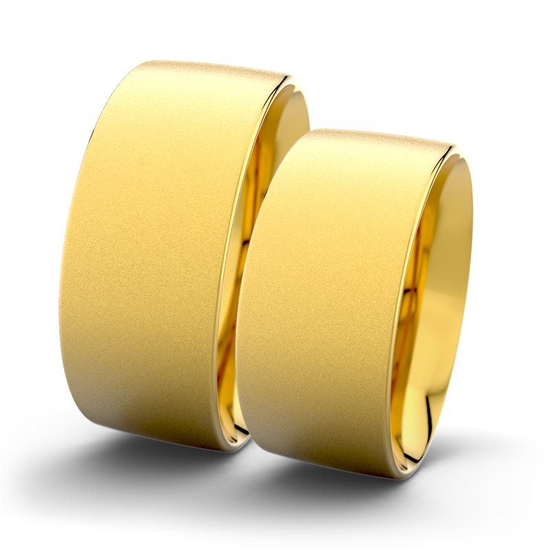 Kein Stein Gelbgold Sandmattfeinring Rose F9 P2, Gelbgold 375 Sandmattfein, von vorn